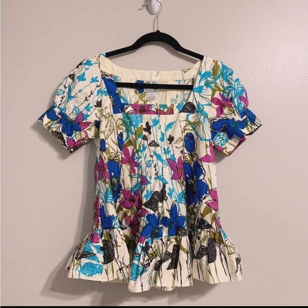 Anthropologie ~ Tabitha brand puff sleeve blouse